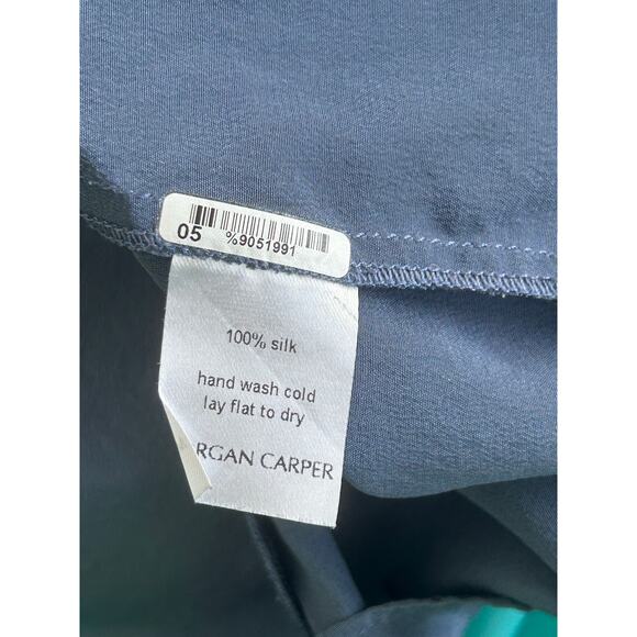 Anthropologie Morgan Carper Cornflower Blue Silk Slip Cocktail Event Dress Sz S - Picture 8 of 8